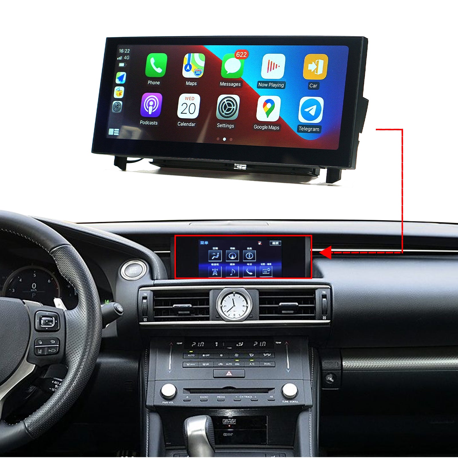 Android Big Screen for Lexus RC 2015 2016 2017 2018 OEM 7" Screen Replace to 10.25 inch HD Touch Screen with Android 13, Qualcomm QCM6125