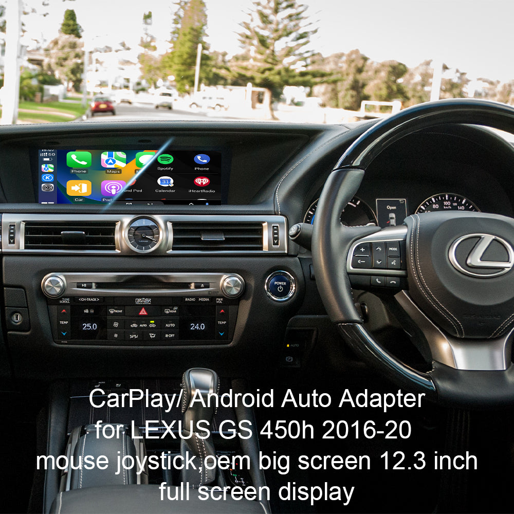 Lexus GS Wireless Android Auto Apple CarPlay for GS 2016-20 with Mouse Joystick,OEM Big Screen 12.3 Inch,Full Screen Display